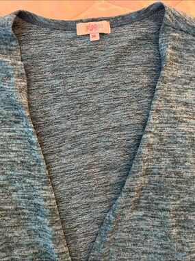 LuLaRoe Heathered Teal Open Cardigan